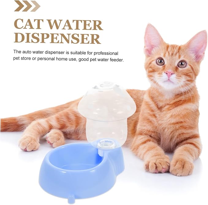 HANABASS Automatic Feeder Mushroom Shape Dog Water Bowl Dispenser Gravity Feeder for Cats