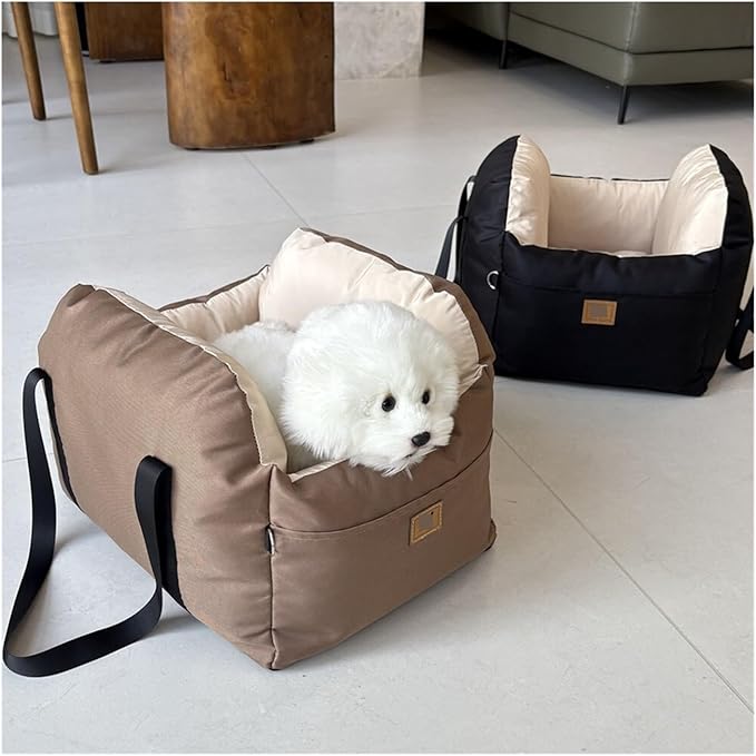 Portable Small Dog Car Seat Dog Bag Washable Soft Cotton Filling Travel Pet Cat nest Home Dog Kennel Pet Backpack(D)