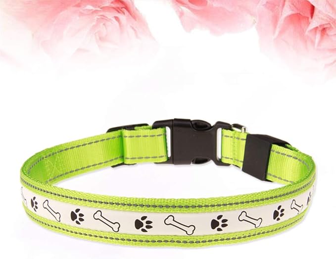POPETPOP Led Dog Collar Rechargeable Glowing Pet Necklace Fit for Night Safety USB Charging Design for Evening Walks and Camping