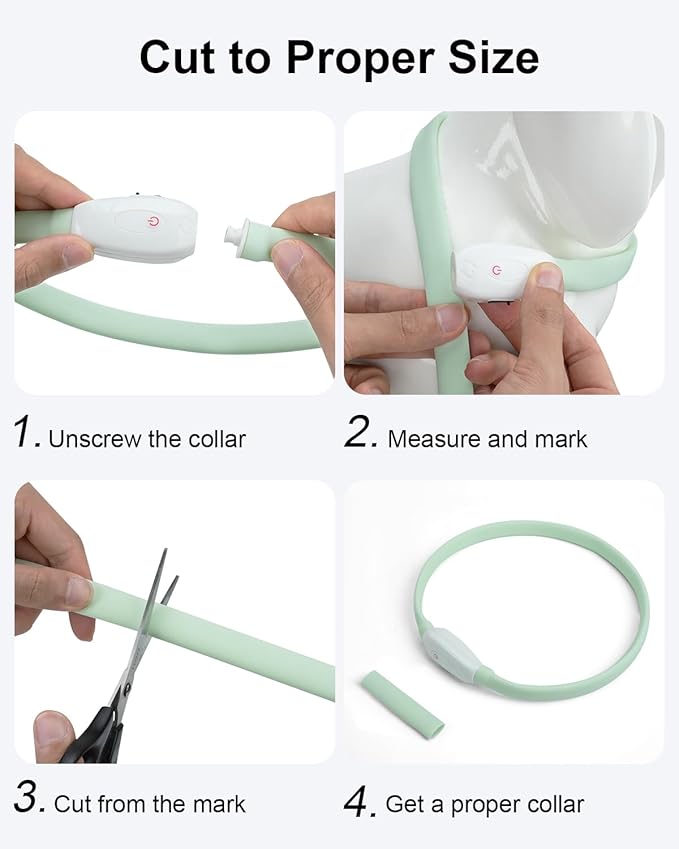 Cool LED Dog Collar Rechargeable Light Up Dog Collar Rainproof 9 Flashing Modes, Glow Collars for Night Walking, Cuttable Soft Silicone Collar (M,Colorful)