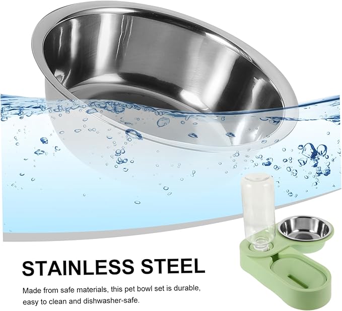 balacoo Dog Bowl Set Double Cat Feeder Automatic Dispenser for Food and -Saving Design Easy Cats and Pets