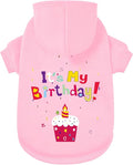 GreenJoy Dog Sweater Dog Hoodie Cold Weather Coat Hooded Sweatshirt for Puppies,Cats, Small Medium Large Dogs (Pink(It's My Birthday), Small)