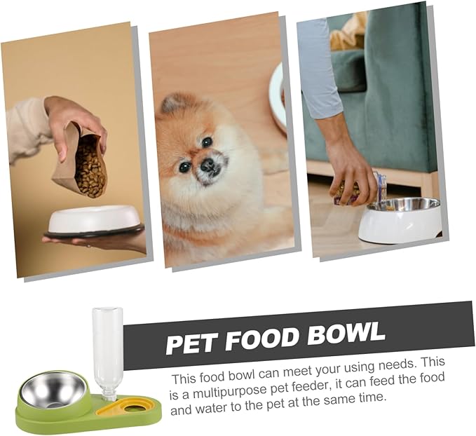 Happyyami Pet Automatic Feeder and Water Dispenser Non-Skid Design Pet Food Bowl with Capacity for Cats and Dogs -Refill System Material