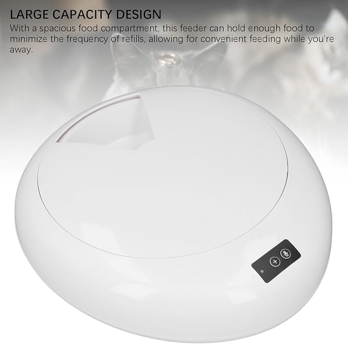 Automatic Pet Feeder, Practical Wet Food Automatic Smart Cat Feeder Automatic Large Capacity 6 Meal Timed Dog Wet Food Dispenser for Home (White)