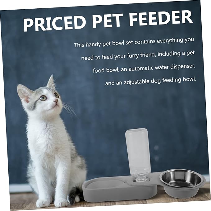 VICASKY Detachable Feeder Bowl for Cats Dogs Automatic Water Dispenser with Non Tip Design Easy Pet Feeding Space Saving Design