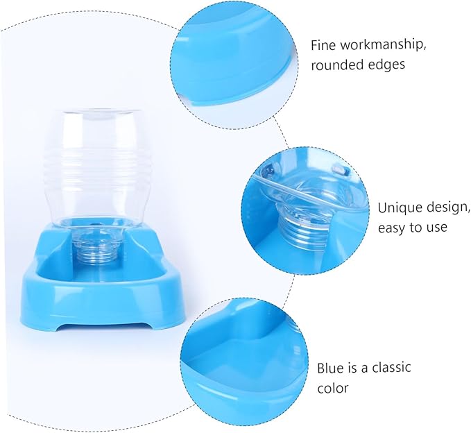 Blue Pet Water Feeder Bowl Dog Drinking Tool for Home Use Unique Non Tip Design Convenient Automatic Water Dispenser for Dogs and Puppies