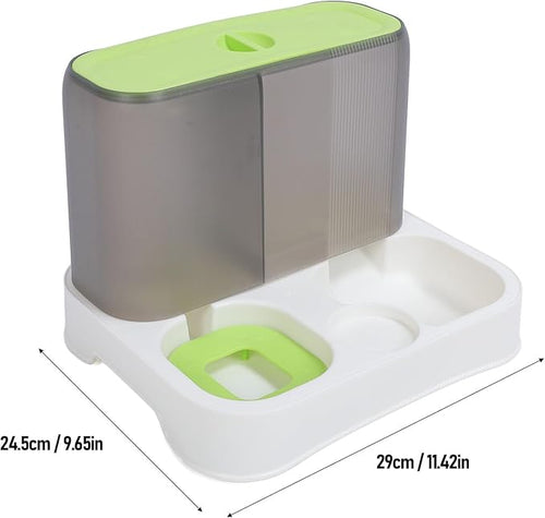 3 in 1 Pet Feeder Water Dispenser, Automatic for Dogs Cats, Large Capacity, Non Slip Base, Safe Plastic Bowl, Integrates Food Water Treats, Pet Feeding Station