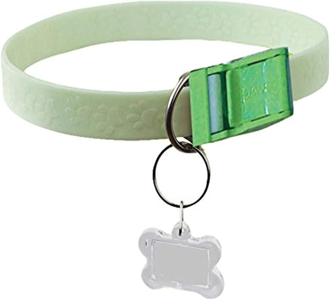 Davis FurEver Brite Glow in The Dark Pet Safety Collar, Small to Medium, Green