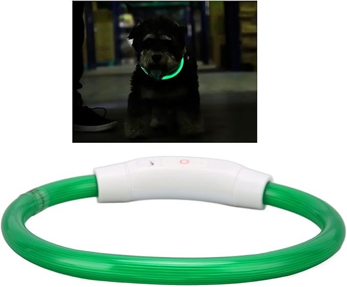 VINGVO Light Up Dog Collar, in The Dark Dog Collar Rechargeable Rechargeable Flash Dog Necklace Light Dog Collar Light LED Dog Collar Lighted Dog Collar for Large Medium Small Dogs