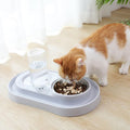 Automatic Pet Dog Cat Drink Water Dispenser Feeder Food Bowl Dish (Gray)