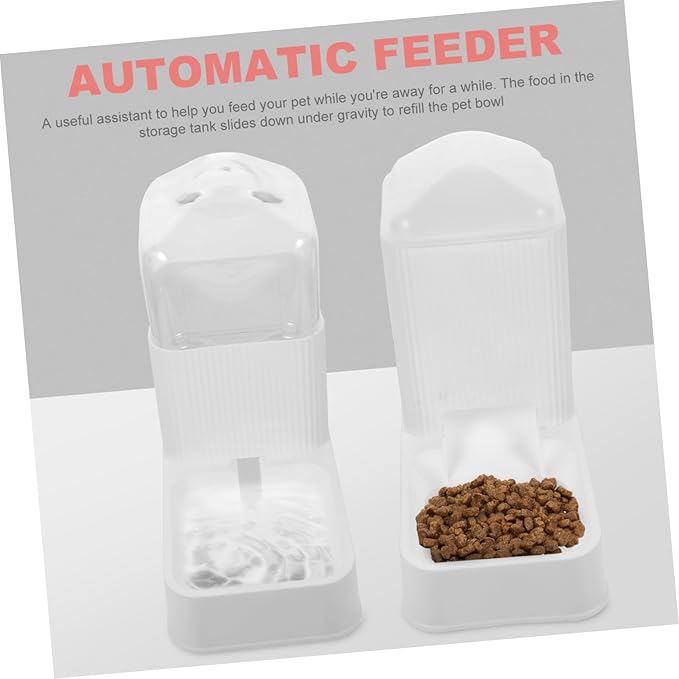 Kisangel 1set Automatic Pet Feeder and Water Dispenser for Dogs and Cats Non- Base Convenient High-Grade Food and Water Bowl for Stress Feeding and Hydration