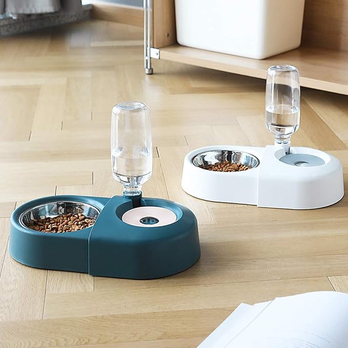 Mipcase Creative Automatic Pet Feeding and Drinking Bowl Non-tip Design Removable Bowls for Cats and Dogs Convenient Dual Function for Food and Water