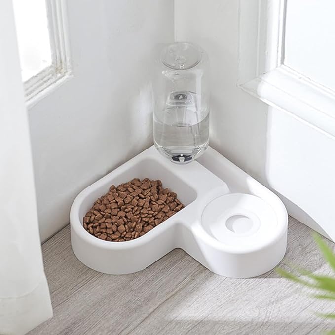 TEHAUX Pet Water Dispenser -Automatic Water Feeding Bowl Pet Drinking Tool Pet Food Feeder for Cat Dog (White)