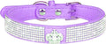 Cute Dog Collar with Bling Rhinestone, Fancy Crystal Diamond Glitter Pretty Jewel Soft Cat Collars for Small Medium Large Breed Dogs Girl Female Pet Puppy Kitten Terrier (S, Purple5)