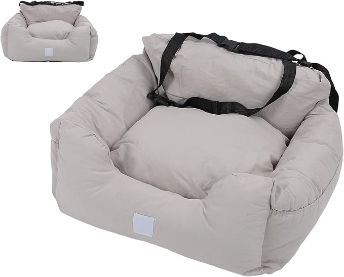Fockety Dog Car Seat, Removable Washable Portable Pet Car Seat Pet Travel Carrier Antislip Travel Safety Dog Bed Puppy Car Travel Bed for Small Medium Dogs Cats