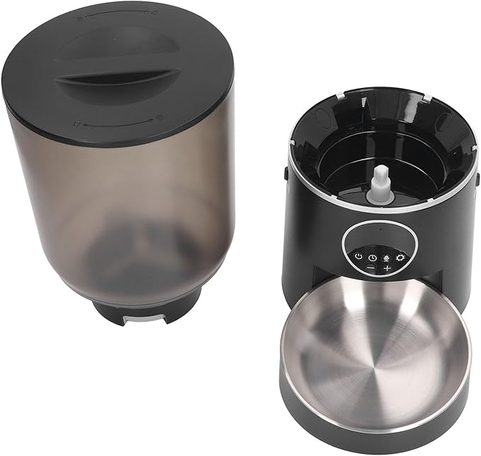Automatic Cat Dog Feeder, 5L Capacity Automatic Pet Feeders Stylish Design with Timed Rationing & Recording, Support Dual Power for Cats Dogs (Button)