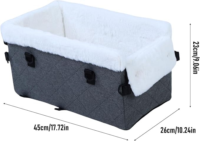 Dog Car Seat, Portable Soft Pet Car Travel Home Bed, Comfortable Pet Carrier for Cars Trucks SUVs (Gray)
