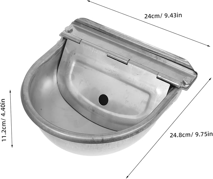 balacoo Stainless Steel Livestock Water Trough Automatic Drinking Bowl for Pigs Sheep Goats Dogs Large Capacity Farm Waterer