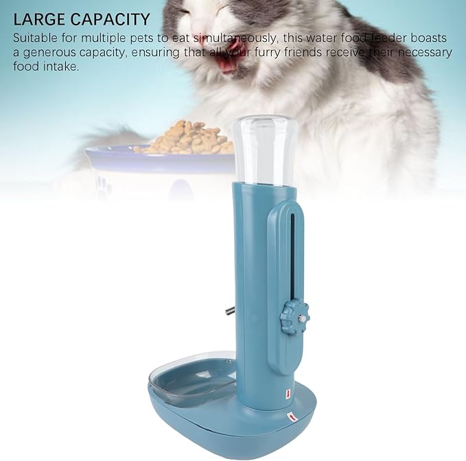 Portable Adjustable Height Dog Standing Water Food Dispenser, Space Saving Hanging Type Automatic Pet Standing Water Dispenser Feeder for Pets(Blue) (Pssopp6dia0ynfw2-11)