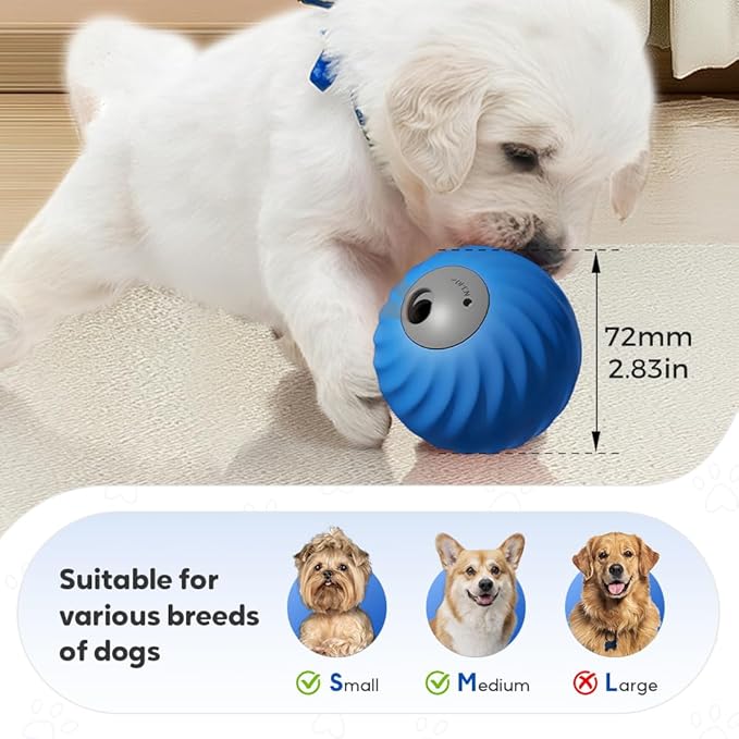 Zoomie Buddy 2.0 Smart Touch Interactive Dog Toys, 2 in 1 Interactive Dog Balls ＆ Pet Feeder, DogsTrack Food Leaking Ball, New TPU Automatic Rolling Ball for Dogs with Fruit Plush Cover (Orange)
