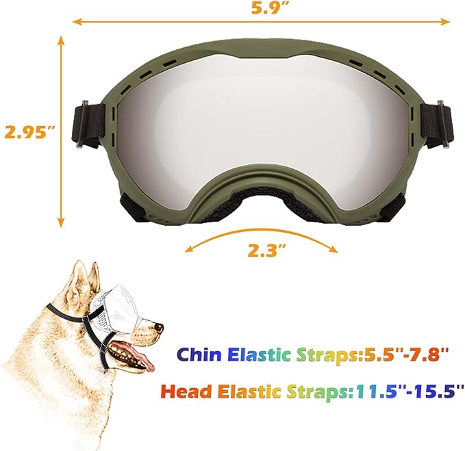 Dog Sunglasses with Adjustable Strap, UV Protection, Winproof Puppy Sunglasses, Suitable for Dogs Eyes Protection,Soft Dogs Goggles