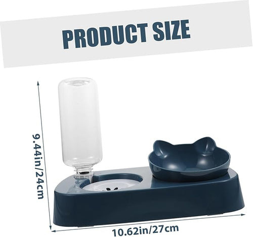 1Set Automatic Pet Feeder with Non Spill Design Cat Dog Food and Water Bowl Detachable Transparent Bottle for Easy Cleaning for Cats Dogs and Rabbits