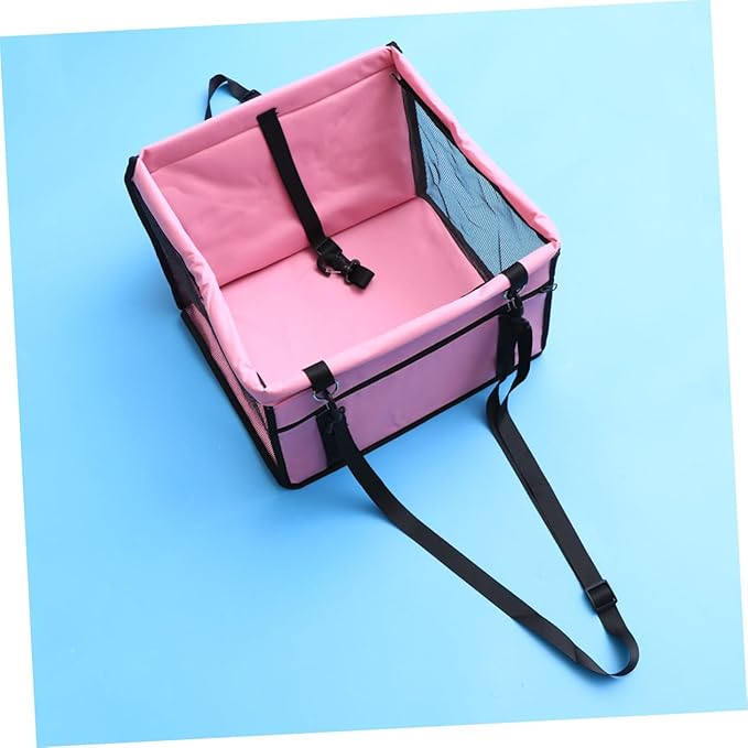Sosoport Pet Safety Seat Breathable Mesh Pet Carrier for Dogs Cats Straps Front Storage Bag for Travel Thick Support Rods