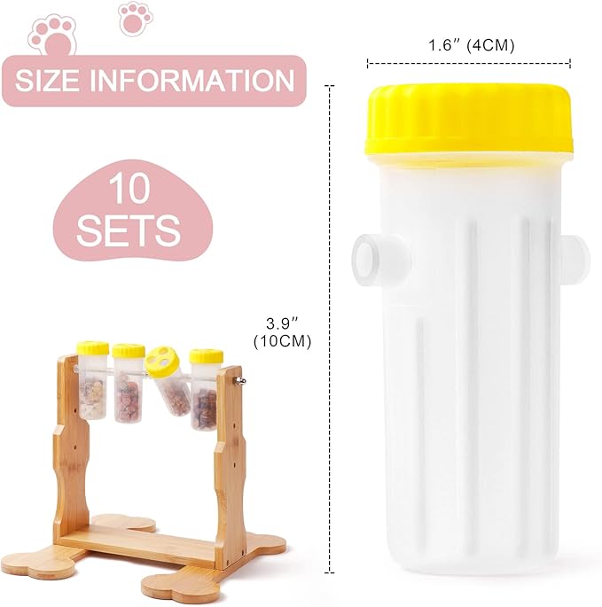 10 Extra Bottles for Dog Food Puzzle Feeder, Feeder Bottles, Bottles for Pet Feeder, Reserve Bottles, Time Games for Pets, Spinning Bottle, Treat Cointainers, Treat Bottles