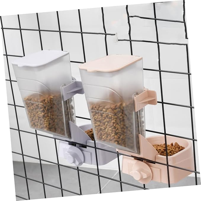 1pc Hanging Pet Feeder Automatic Dog and Cat Food Container Removable Bowl for Easy Feeding Gray Color for Pet Crates and Cages Prevents Spills and