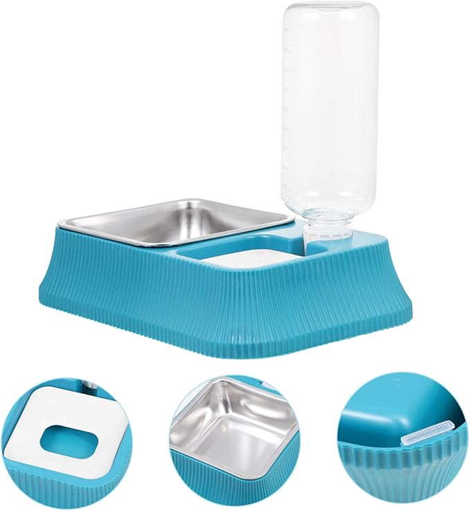 Automatic Pet Water Dispenser with Skid Base Dual Food and Water Bowl for Dogs and Cats Convenient Smooth Design for Home and Pet Stores