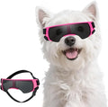 PETLESO Small Dog Goggles, Anti-UV Dog Sunglasses for Outdoor Driving Cycling Riding Hiking, Windproof Dustproof Snowproof Eye Protection, Pet Eye Wear with Adjustable Strap, Pink