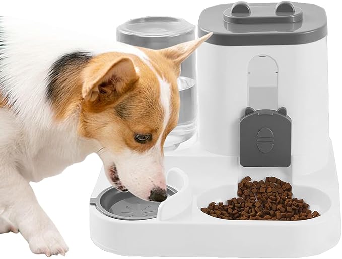 Automatic Dog Feeder - 2 in 1 Food Dispenser Waterer, Large Capacity Feeding Station, Durable Pet Supply | Home Indoor Solution for Kitten, Puppy, Small Medium Breed Cats and Dogs