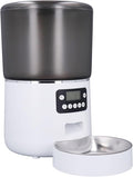 Automatic Pet Feeder, 4L Large Capacity Automatic Cat Feeder with Freshness Preservation Transparent Stainless Steel Smart Timed Cat Dry Food Dispenser for Cats Dogs (US Plug)