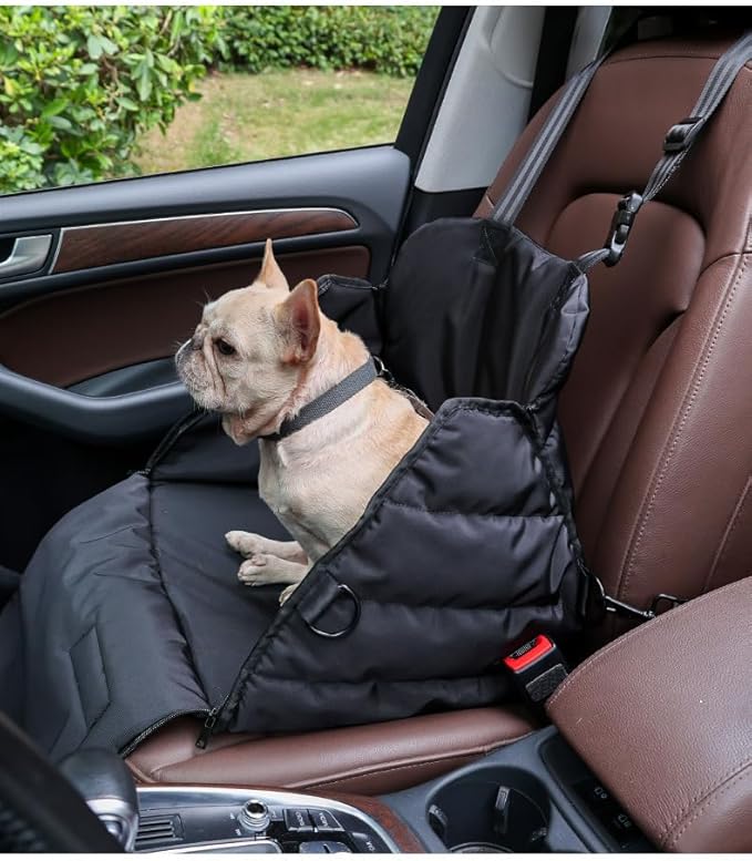 MANON ROSA Dog Car Seat Carrier Bag & Clip-On Convenience Travel Bed & Waterproof Mat A Premium Multi-Use Solution for Small Medium Dogs Cats Puppies