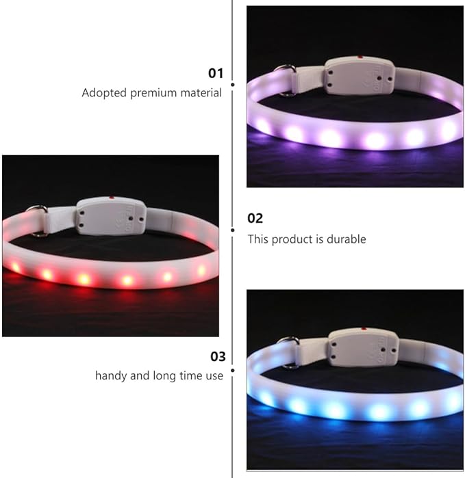 SUPVOX USB Rechargeable LED Dog Collar Luminous Pet Collar for Night Safety for Dogs Durable and Comfortable Design for