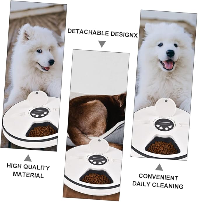 Smart Timing Pet Feeder Detachable Bowl Auto Dog Food Dispenser Easy Clean Space-Saving Design