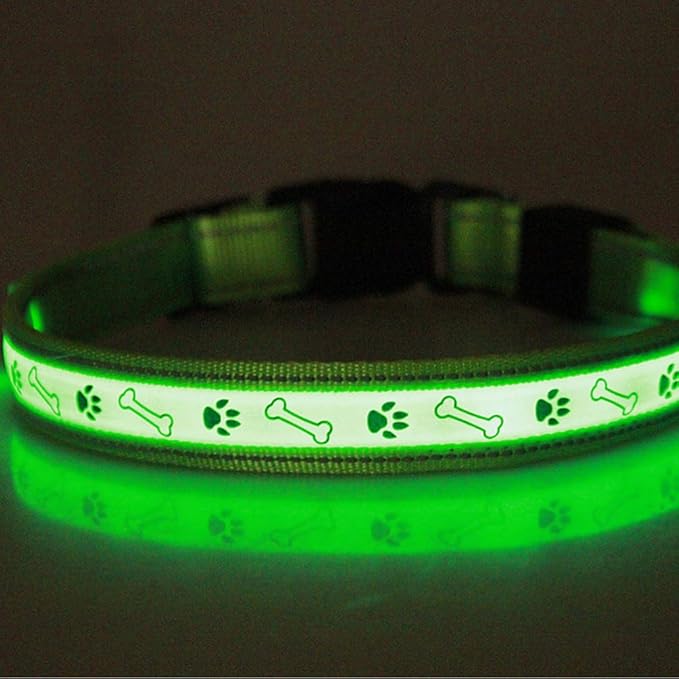 POPETPOP Led Dog Collar Rechargeable Glowing Pet Necklace Fit for Night Safety USB Charging Design for Evening Walks and Camping