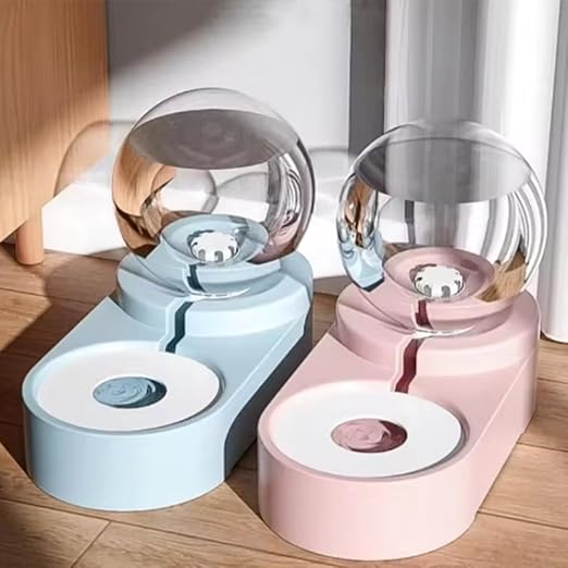 Aboiled 1.8L Automatic Feeder Water Dispenser Set Cats Dogs - Eco-Friendly Plastic Stainless Steel Bowl