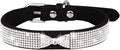 Cute Dog Collar with Bling Rhinestone, Fancy Crystal Diamond Glitter Pretty Jewel Soft Cat Collars for Small Medium Large Breed Dogs Girl Female Pet Puppy Kitten Terrier (M, Black4)