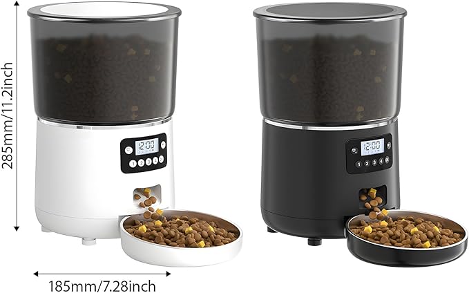 Quiet USB Powered 4L Dog Feeder Button Version Control for Automatic Timed Feeding Large Capacity for Busy Owners USB Feeder