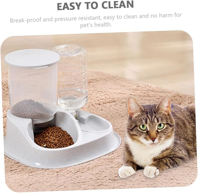 YARNOW Large Capacity Automatic PET Feeder and Water Dispenser for Dogs and Cats 2-in-1 Gravity Bowl Adjustable Flow and Material