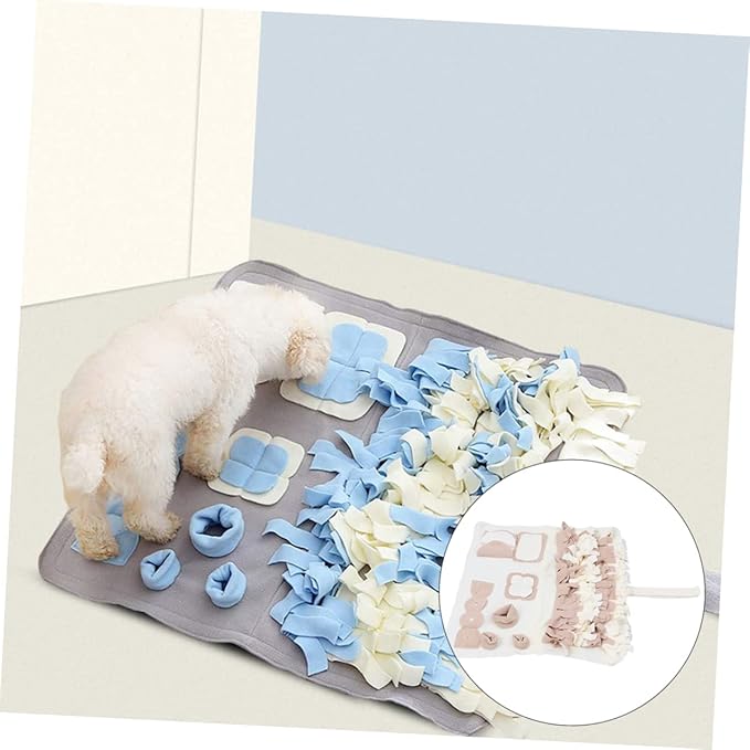 Pet Snuffle Mat for Dogs Foraging Training Pad for Slow Feeding Indoor Nose Work Activities Removable Washable Dog Feeding Blanket Small