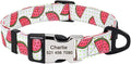 Personalized Dog Collar Nylon Print Dog Collars Customized Puppy Pet Collar Engraved Name ID for Small Medium Large Big Dogs Pug 159 White M