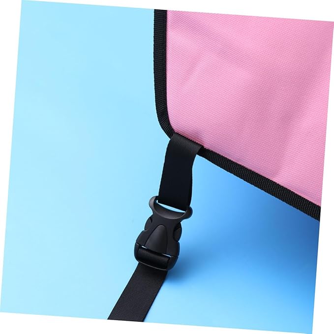 Breathable Mesh Dog Car Seat with Design Safety Leash and Thick Support Rods for Pet Travel Compatible with Harnesses Black Color(Pink)