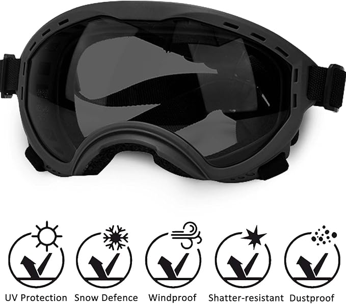 Dog Sunglasses with Adjustable Strap, UV Protection, Winproof Puppy Sunglasses, Suitable for Dogs Eyes Protection,Soft Dogs Goggles