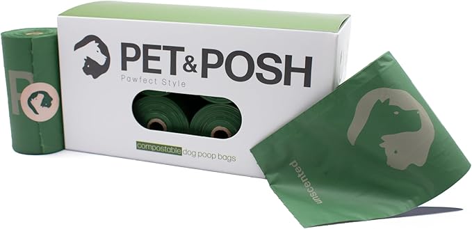 Pet & Posh Pet Waste Bags – 120 Count (8 Rolls) – Extra Thick & Leak-Proof Unscented Dog Poop Bags for Small to Large Dogs – ASTM D6400 Certified Material