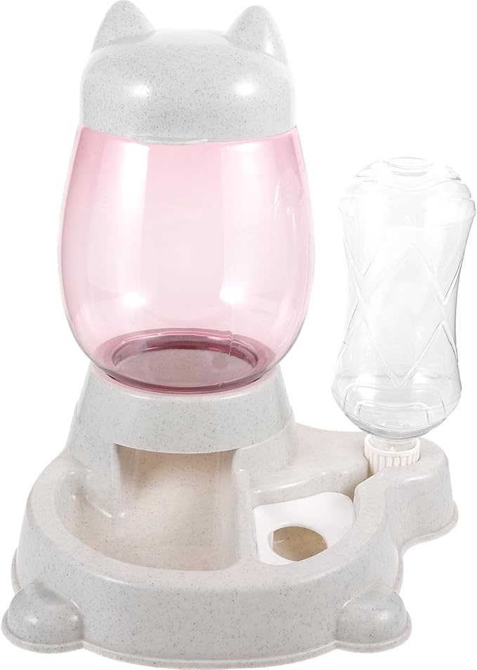 Milisten Automatic Pet Feeder and Food Dispenser with Large Capacity Plastic Bowl Gray for Cats and Dogs Household Self-Feeding Container Suitable for Puppies and Adult Pets