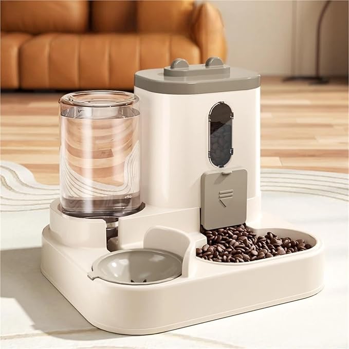 2-in-1 Gravity Pet Feeder & Water Dispenser, Automatic Food Water Bowl for Cats Small Dogs(Blue)