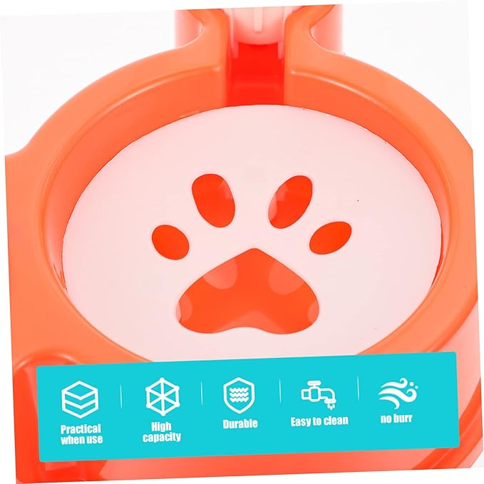 Hemoton Automatic Dog and Cat Water Dispenser Bowl Durable -Spill Pet Feeder with Dual Bowls Easy to Clean and Cats Orange