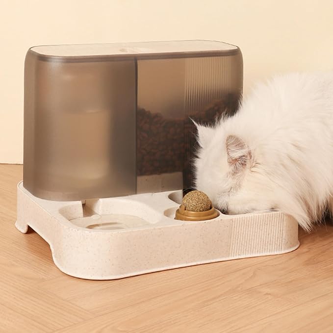 Automatic Cat Feeder, Cat Auto Feeder Dog Feeders, Cat Feeder Automatic, Automatic Dog Food Dispenser, Large Capacity Water Dispenser, Pet Food Dispenser, Food Bowl Pet Supplies (White)
